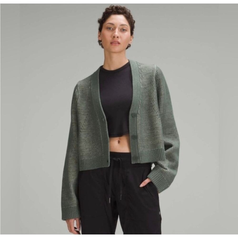 NWT Lululemon Preppy Chic Cotton-Blend Crewneck Cardigan Oversized Medium
